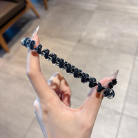 Élastique à cheveux polyvalent en résine plastique de haute qualité, style coréen, à pois raisin et noix de coco, haute élasticité, avec anneau de téléphone intégré
