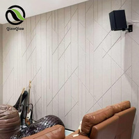 Panneau mural acoustique QIANQIAO moderne décoratif en PET à rainures en V, surface linéaire sculptée, écologique, ignifuge, grand format pour intérieur