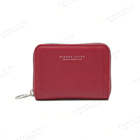 BOSTANTEN Dompet Kecil RFID Tempat Kartu Kredit Kulit Imitasi Minimalis untuk Wanita Ritsleting Akordeon Beige