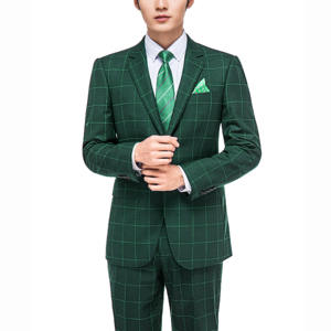 <span class=keywords><strong>Blazer</strong></span> pour <span class=keywords><strong>homme</strong></span> Fashion Pilot en tissu TR, <span class=keywords><strong>bleu</strong></span> violet à grands <span class=keywords><strong>carreaux</strong></span>, revers cranté, simple boutonnage - Product Image 3