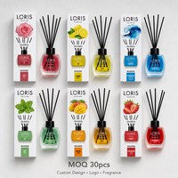 Diffuseur à bâtonnets Loris 120 ml, parfum personnalisé OEM, vente en gros, fournisseur de parfums d'ambiance