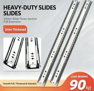 Scorrimento a slitta in acciaio laminato a freddo per impieghi gravosi con capacità di carico di 90 kg. Alta Resistenza, Funzionamento Stabile, Durevole per Carichi Pesanti. - Product Image 1