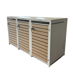 Kim Loại Ngoài Trời Bánh Xe Bin Lưu Trữ Nhà Kho Với Cán Nắp 3 Sortings Mở Top Cấu Trúc Khóa Chìa Khóa Cho Chất Thải Thùng Quản Lý - Product Image 2