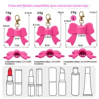 Porte-clés en silicone personnalisé en forme de nœud, support décoratif portable pour baume à lèvres, clip DIY pour coques de téléphone portable, qualité alimentaire, tendance