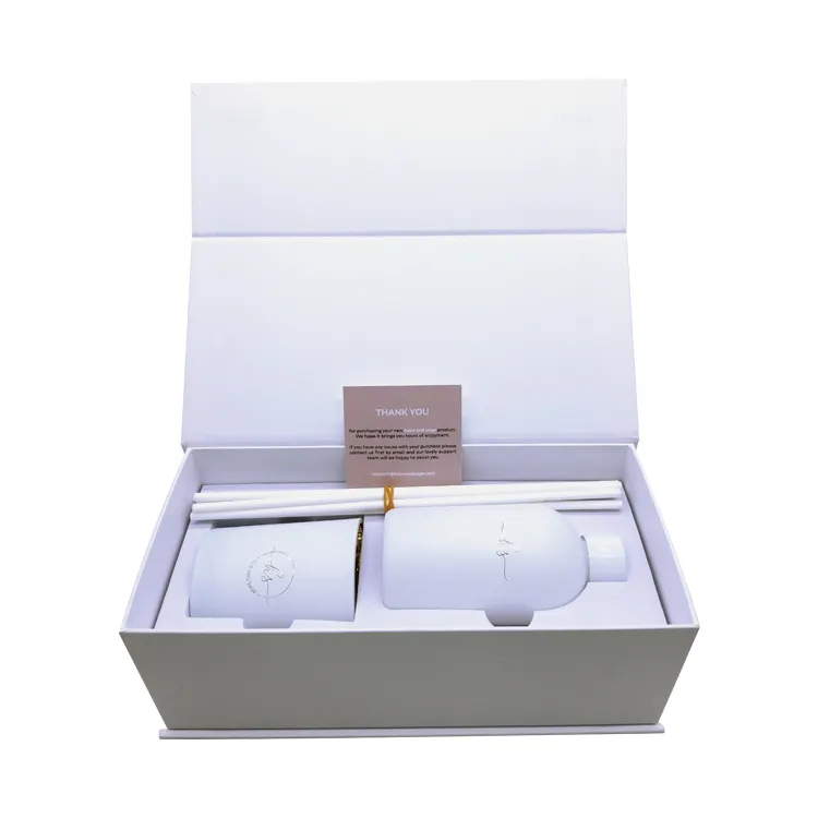 Высококачественная Белая Упаковка, Подарочная бумажная коробка для свечей с золотым тиснением
