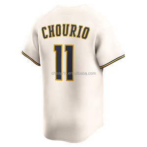 <span class=keywords><strong>Camiseta</strong></span> de Béisbol Americana Bordada al por Mayor para Hombre de los Milwaukee Brewers # 22 Christian Yelich # Uniforme de Softbol 11 Chourio 9 Bob Uecker - Product Image 6