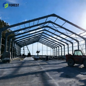 Hangar d'avion en structure préfabriquée en acier, 100 m2, conception à grande portée en arche, pour utilisation en centre commercial et en atelier - Product Image 4