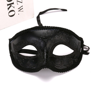 Máscara de media cara de alta gama Little Beauty, estilo princesa retro, para disfraz de jazz, con patrón pintado, cabeza plana, para fiesta de Halloween - Product Image 1