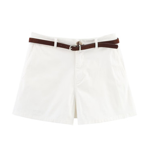 PB&ZA <span class=keywords><strong>Femme</strong></span> 2026 Nouvelle Collection Été <span class=keywords><strong>Chic</strong></span> et Tendance Tenue Décontractée avec Ceinture Short Vintage Taille Haute Fermeture Éclair Jupe-Short <span class=keywords><strong>Femme</strong></span> - Product Image 2
