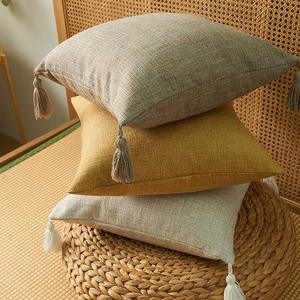 Sarung Bantal Linen Katun Kustom dengan Bantal Lempar Rumbai MOQ Rendah Sarung Bantal Dekoratif Modern Di Sofa - Product Image 2