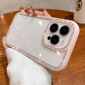 Long Lanh Bling Kim Cương Điện Thoại Trong Suốt Trường Hợp Đối Với iPhone 17 Pro Max 11 12 13 14 15 16 Pro Rõ Ràng Bumper Bảo Vệ Cover Quay Lại - Product Image 5