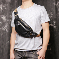 Sac banane multifonction en cuir véritable de vachette souple pour homme et femme, pochette de téléphone à bandoulière, sac de poitrine, sac de hanche, sac de taille, vente en gros personnalisée