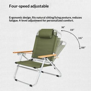 <span class=keywords><strong>Chaise</strong></span> de camping pliante d'extérieur portable en alliage d'aluminium à quatre positions, <span class=keywords><strong>chaise</strong></span> <span class=keywords><strong>longue</strong></span> réglable à dossier haut, <span class=keywords><strong>chaise</strong></span> de repos pour parc - Product Image 2