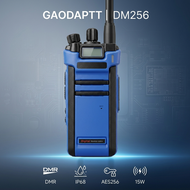 Gaodaptt DM256 DMR Dual Mode Walkie Talkie IP68 Waterproof High Power Digital Two Way Radio Mobile Intercom with GPS AES256