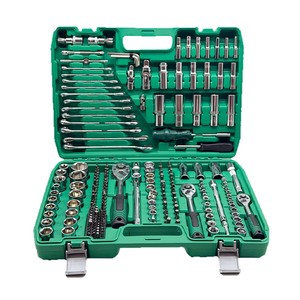 Kit d'outils combinés 216 pièces en acier au carbone avec cliquet, clés à douilles, tournevis et mallette de transport rigide pour réparation automobile - Product Image 6