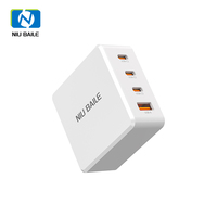 Cargador Rápido GaN de 100W Resistente al Fuego, 3 Puertos Tipo-C + 1 Puerto USB, Cargador de Escritorio Ecológico PD3.1/PD2.0 QC3.0/QC2.0 para Teléfonos Inteligentes 5G