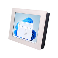 Panel de acero inoxidable de 15, 17 y 19 pulgadas, pantalla táctil resistiva integrada, Monitor táctil Industrial para Cocina