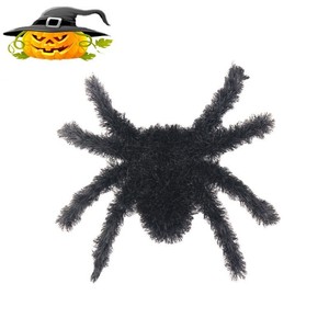 FANKASI Décoration d'araignée floquée pour Halloween, lot de 6, araignée réaliste en peluche, décoration de fête intérieure/extérieure pour maison hantée, bar, KTV - Product Image 4