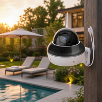 Caméra de sécurité dôme PTZ sans fil WiFi avec projecteur infrarouge, vision nocturne, détection de mouvement et Ethernet pour la maison et le bureau