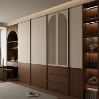 Modernes Luxus-Sideboard Wohnzimmermöbel mit Rattantüren Kaffee-Bar Aufbewahrungsschrank für Esszimmer Villa Zuhause