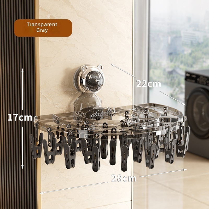 Suction cup sock rack [transparent gray]