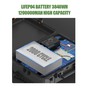 Đầy đủ 3840wh pin dự phòng 3000W năng lượng mặt trời Máy phát điện AC 220V 5000W Trạm điện cầm tay với bánh xe cho trường hợp khẩn cấp cung cấp điện - Product Image 5