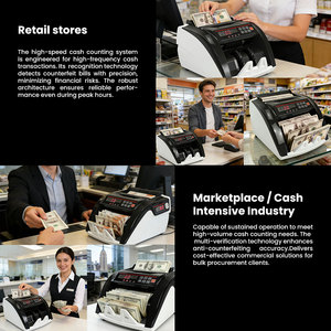 Machine de comptage de billets de banque pour devises canadiennes, européennes et américaines, avec détecteur de billets de banque - Product Image 2