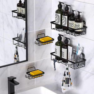 4 Étagères murales pour <span class=keywords><strong>douche</strong></span> Étagères d'organisation sans perçage Étagères <span class=keywords><strong>de</strong></span> salle <span class=keywords><strong>de</strong></span> bain pour le rangement Étagères <span class=keywords><strong>de</strong></span> rangement - Product Image 3