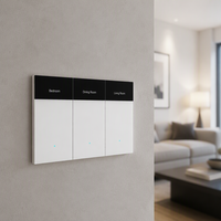 Interrupteur mural intelligent Wi-Fi US DIY à commande vocale 2,4 GHz avec panneau en verre 1 à 4 boutons pour la maison, compatible Alexa Google Home