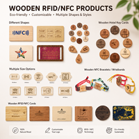 Carte de visite en bois personnalisable avec code NFC, QR et UHF, carte de membre en bambou écologique, personnalisable en usine