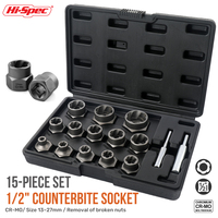 Extracteur de Boulon d'Écrou Torx Compact 1/2, Lot de 6 Douilles en Acier Cr-Mo de 27mm, Poinçon DIY pour Enlèvement Cassé Endommagé, OEM ODM, 15 Pièces