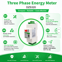 Compteur d'énergie triphasé IoT DZS320 avec RS485/LoRa/4G, Modbus RTU, CE, rail DIN.