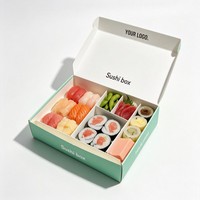 Boîtes à sushi personnalisées pour l'emballage alimentaire, boîte à bento à emporter pour sushi, boîte à sushi jetable à emporter