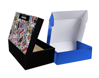 Kotak pembungkus kertas Kraft bergelombang atas pesawat cetak kustom laminasi mengkilap untuk kemasan kertas pengiriman