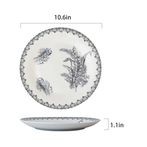 <span class=keywords><strong>Vajilla</strong></span> de tulipán, plato redondo de estilo Retro británico, plato de cerámica para carne de estilo occidental para el hogar - Product Image 6