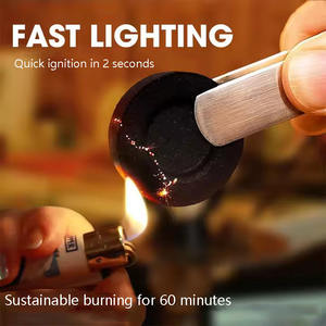 Индивидуальный круглый 50 мм 40 шт. быстросжигающий кальян портативный барбекю твердый фруктовый деревянный кальян Бездымная кадила черный уголь - Product Image 5