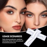 Pochoir autocollant pour la mise en forme des sourcils, modèle de traçage pour microblading et maquillage permanent (PMU), pour la conception et la symétrie des sourcils