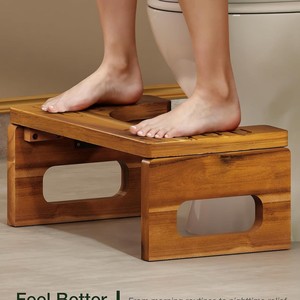 เก้าอี้ไม้สำหรับห้องน้ำ ไม้เนื้อแข็ง กันลื่น เพิ่มความสูง ใช้ในบ้าน - Product Image 2