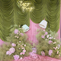 Tissu de rideau en polyester et soie de lait de style européen personnalisable de la marque Jiaqi pour la décoration de mariage, d'événements, de fêtes et de scènes