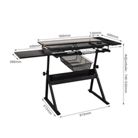 Table à dessin professionnelle réglable en verre trempé pour artistes, architectes et usage scolaire, idéale pour les plans et les stations de travail.