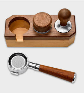 เครื่องชงกาแฟพกพาแบบไม่มีก้นลึก58มม. มี2หูสำหรับ <span class=keywords><strong>faema</strong></span> E61 expobar E61จรวด E61ECM พร้อมด้ามไม้ - Product Image 2