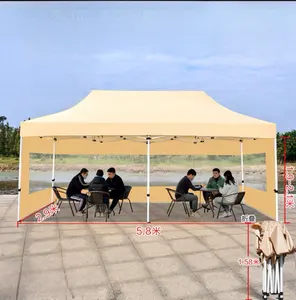 옥외 광고 텐트 4 코너 접이식 텔레스코픽 천막 4 피트 노상 주차 알루미늄 방수 전시회 텐트