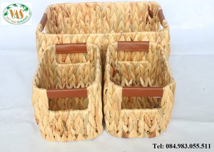 Đa Chức Năng Tự Nhiên Nước Hyacinth Seagrass Lưu Trữ Giỏ Có Thể Gập Lại Và Đóng Mở Dệt <span class=keywords><strong>Wicker</strong></span> Cube Hộp Cho Giặt ủi - Product Image 3