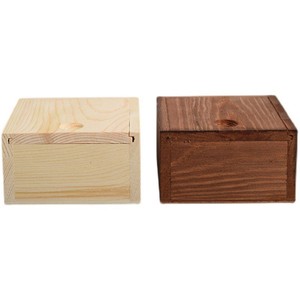 Handmade Wooden Jewelry <b>Box</b> 9x9x5cm Square Storage For Soap <b>Earrings</b> Small Gift Packaging Retro Color - Product Image 5