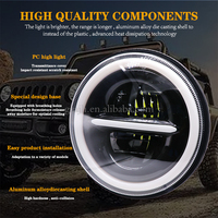Phares à LED avec projecteur Angel Eye Daymaker en chrome noir en option, 7 pouces, 60 W, 12 V, nouveaux phares à LED pour moto, universels pour voiture