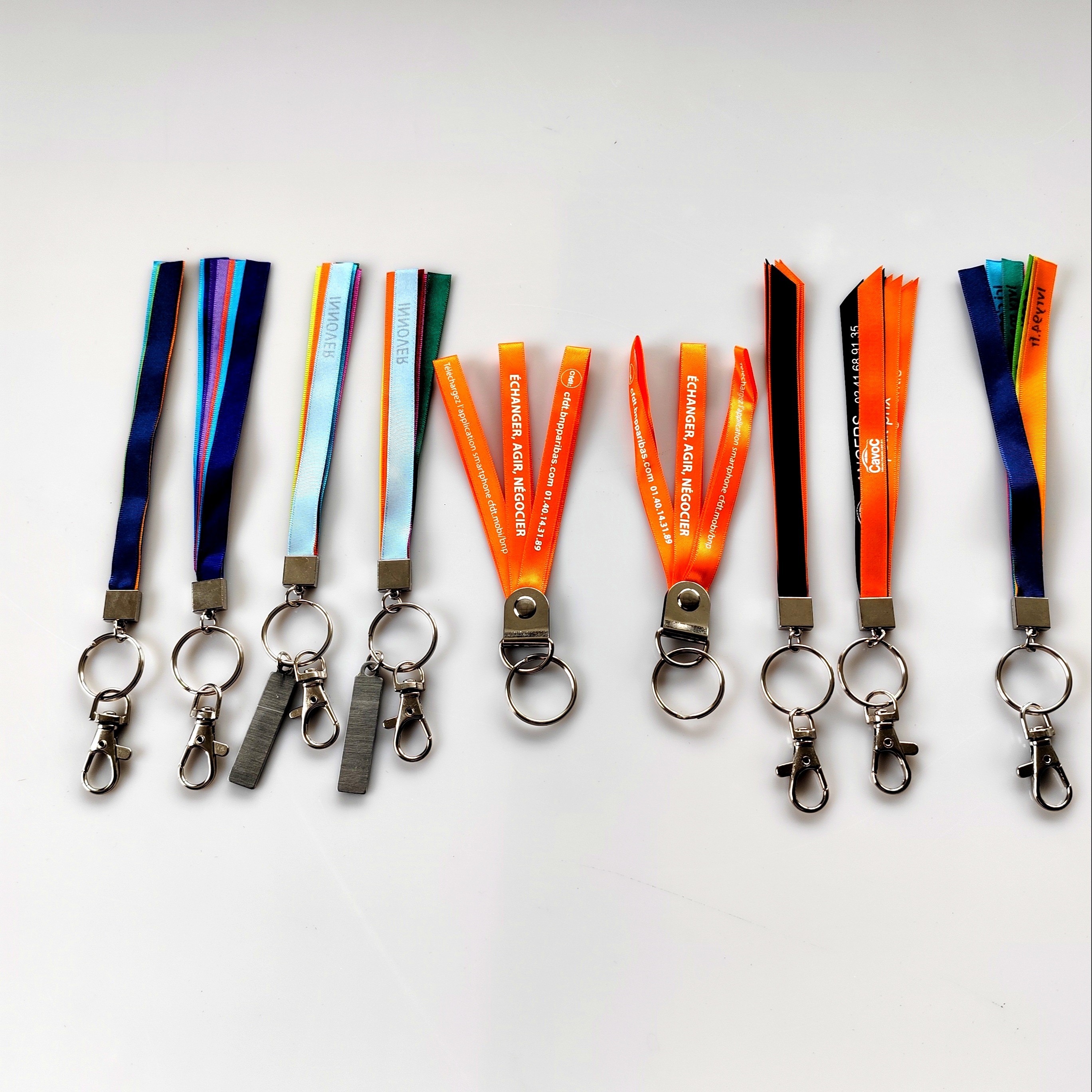 Custom Logo Satin Lanyard Carabiner New Short Hand Wrist Phone Strap Backpack Pendant Lanyard Key Chain-for Carabiner Lanyard Image 3