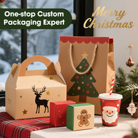 Boîtes cadeaux de Noël mystère en papier ivoire imprimées sur mesure - Emballage alimentaire portable de luxe écologique pour chocolats et bonbons