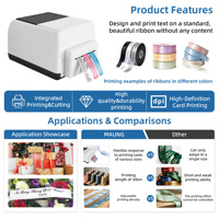 Impresora de Cintas de Satén de Escritorio MS-1730DC con Cortador Automático, Máquina de Impresión de Cintas para Regalos, Flores y Bodas, Se Buscan Distribuidores Globales