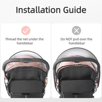 Moustiquaire universelle pour poussette, double fermeture éclair, maille respirante, protection complète contre les insectes, accessoires pour poussette