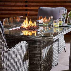 Rattan BBQ Patio Furniture Chair and Dining Fire Pit <b>Table</b> Set Outdoor Chair With Fire Pit <b>Table</b> Garden Dinning Set JPD-2034 Wic - Product Image 5